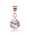 5mm CZ Round Stone Silver Pendant SPEB-81n